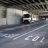Un camion traversant le tunnel du Gd-St-Bernard